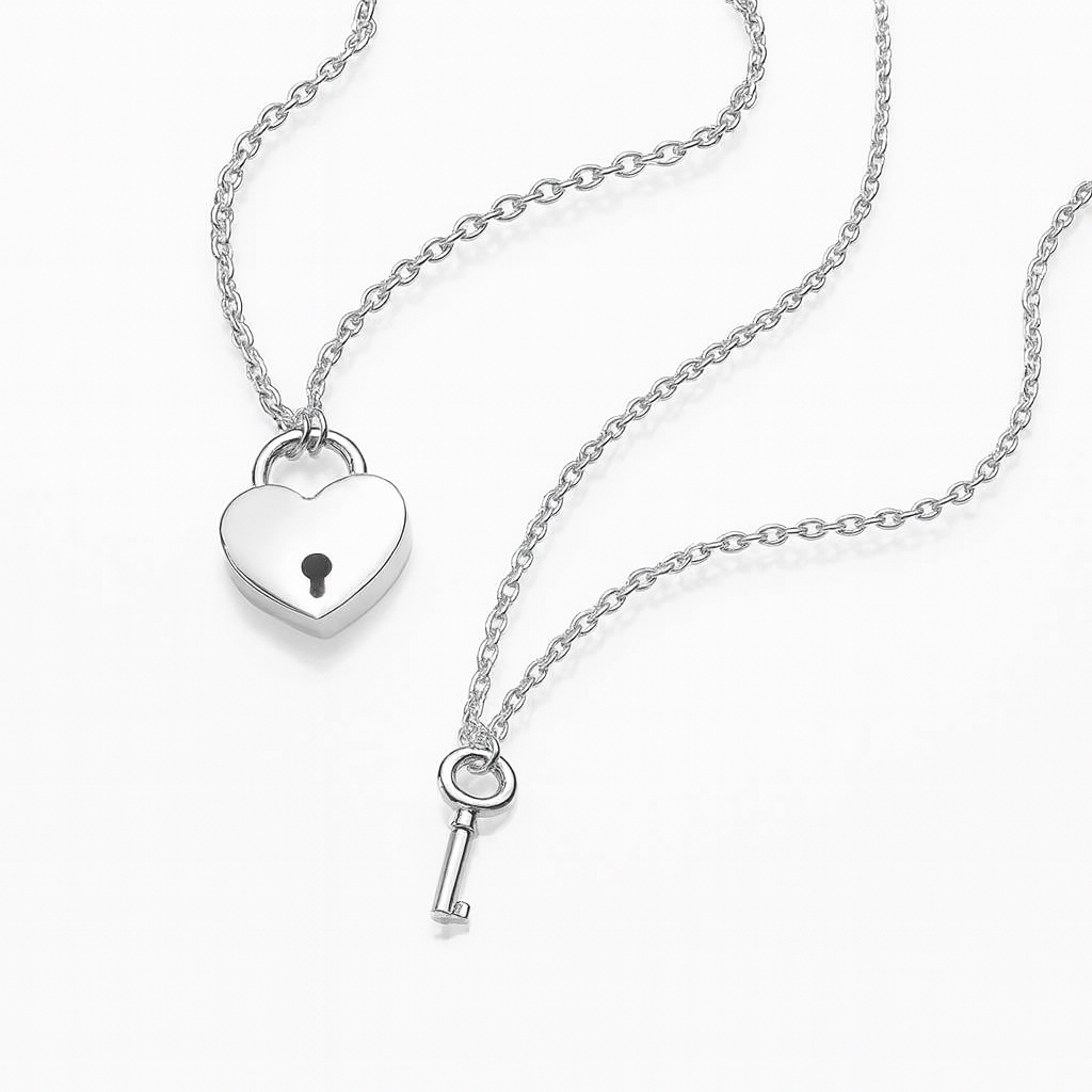 Key to My Heart Couples Necklace Set