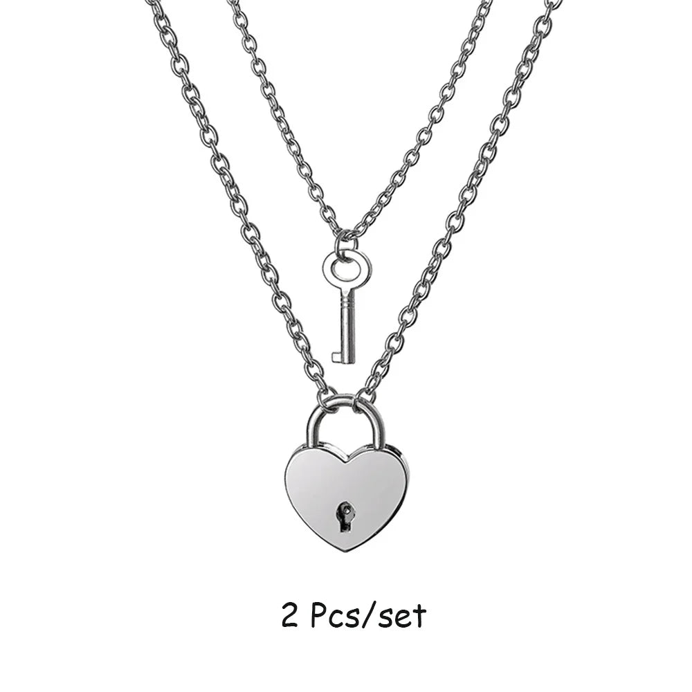 Key to My Heart Couples Necklace Set