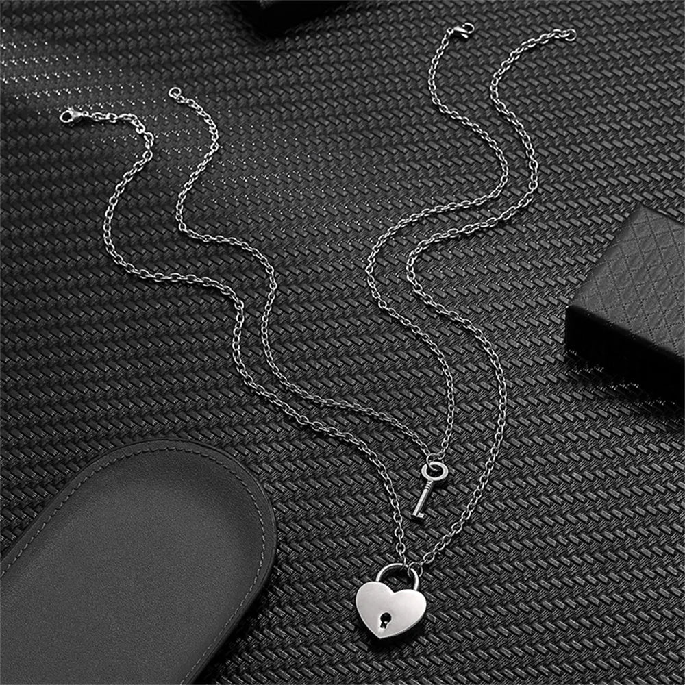 Key to My Heart Couples Necklace Set