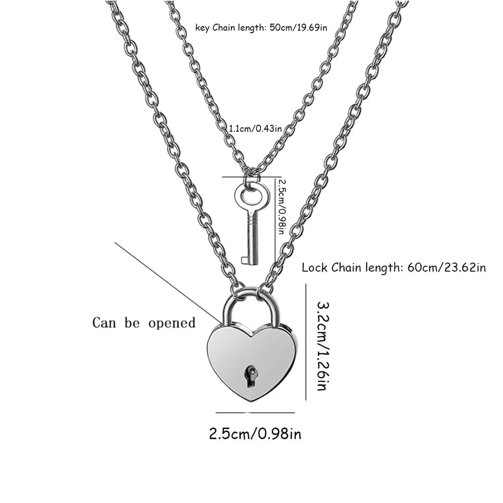 Key to My Heart Couples Necklace Set